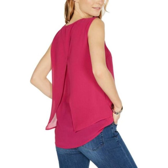 Michael Michael Kors Womens Pink Sleeveless Top - Picture 2 of 2